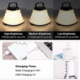 thumbnail image 2 of [2 Pack] Solar Camping Light, LED Camping Light, Rechargeable with USB Cord, Foldable, 3 Dimming Modes for Outdoor Hiking Fishing Tent Garden (Black), 2 of 5