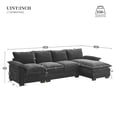 thumbnail image 3 of Harper & Bright Designs 118" Convertible Sectional Sofa Couch, 3 Seat Modern L-Shaped Sofa with Chaise, Chenille Fabric Deep Soft Seat Cloud Modular Couch for Apartments, Living Room, Gray, 3 of 18