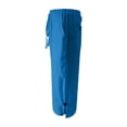 thumbnail image 4 of Clearance under 10$ Sevevn Women Summer Pants Casual Solid Color Drawstring Side Button Elastic Waist Linen Pockets Pants Sales Today Clearance Blue XXL, 4 of 6