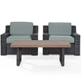 thumbnail image 3 of Crosley Beaufort 3 Piece Wicker Patio Conversation Set in Brown and Mist, 3 of 12