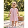 thumbnail image 4 of Cenuakty Toddler Baby Girl Summer Dress A Line Casual Solid Color Ruffled Trim Doll Collar Short Sleeve Dress, 4 of 9