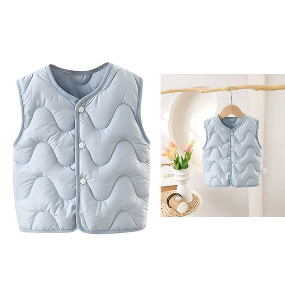Boys Girls Puffer Vest Winter Vest Lightweight Water-Resistant Button Down Windproof Down Jacket Sleeveless Baby Winter Jacket 3-6 Months