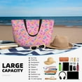 thumbnail image 5 of Pofeuu Donut Print Beach Bag,Waterproof Sandproof Beach Tote Bag, Large Capacity Foldable Beach Bags for Women, 5 of 7