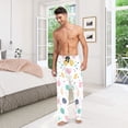 thumbnail image 7 of Cotton Mens PJ Pajama Pants Bottoms Waistband Sleepwear with Pockets Seashells and Dots, 7 of 7