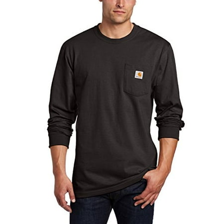 Carhartt Heavyweight Work Shirt - Carhartt Men's Workwear Pocket Long Sleeve T-Shirt Midweight Jersey Original Fit K126,Black,Medium