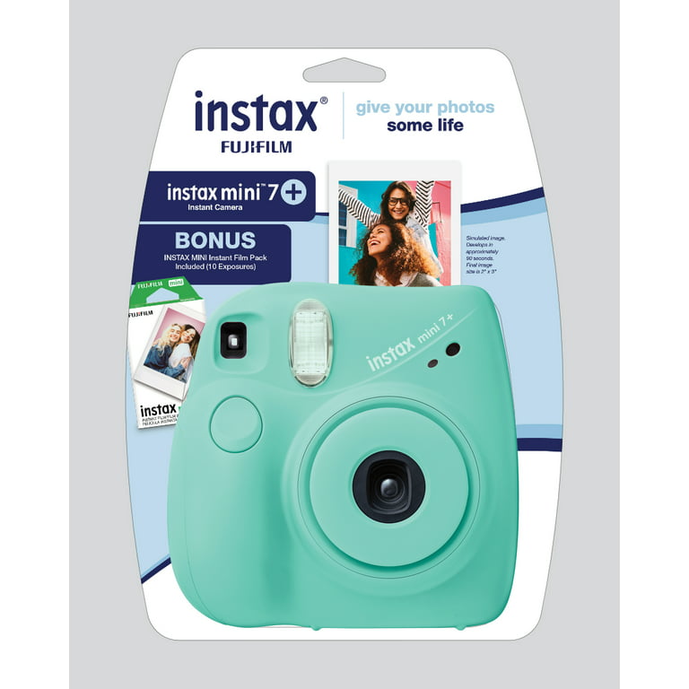 Fujifilm INSTAX Mini 7+ Exclusive Blister Bundle with Bonus Pack of Film  (10-pack Mini Film), Seafoam Green 