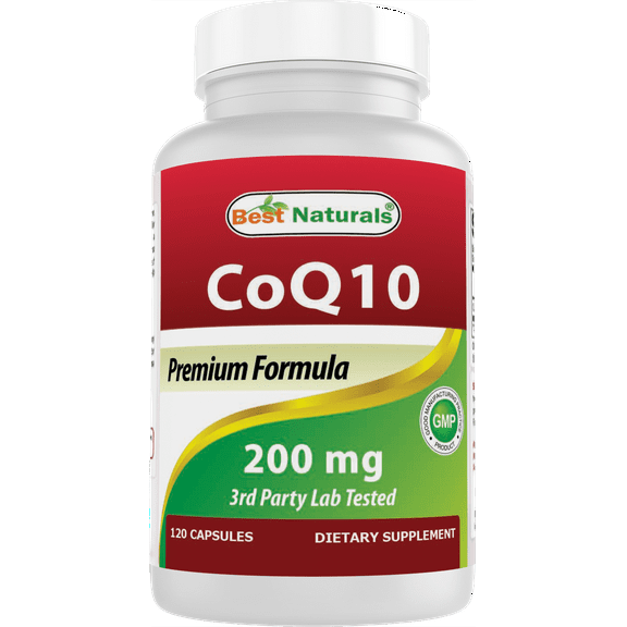 Best Naturals CoQ10 200 mg Promotes Cardiovascular Health Heart Health - 120 Capsules