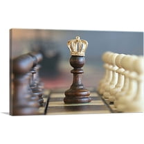 ARTCANVAS Chess King Home decor Canvas Art Print - Size: 60" x 40" (0.75" Deep) (3-Piece)