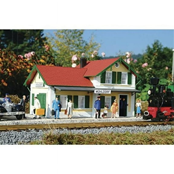 piko g scale model train buildings - muhldorf station - 62029