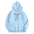 thumbnail image 6 of Puliio Women's Oversized Pullover Hoodie Bow Graphic Print Soft Long Sleeve Pocket Sweatshirt, 6 of 7