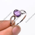 thumbnail image 2 of Amethyst Ring Purple Stone 925 Sterling Silver Handmade Boho Rings Jewelry, 2 of 5