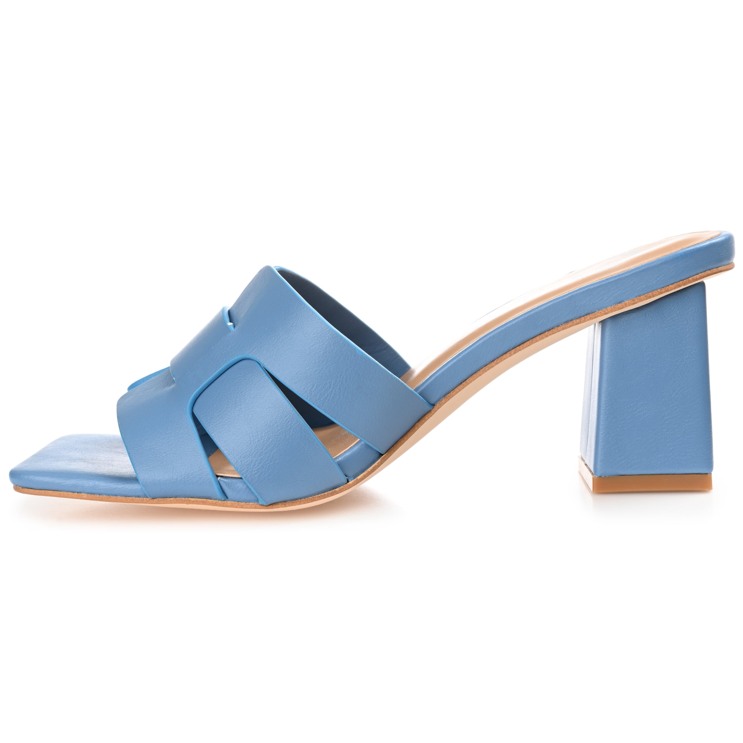 Journee Womens Renatta Open Square Toe Block Heel Dress Sandals