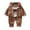 Brown, variant on Odeerbi Toddler Boys Girls Fall Winter Outfits Fleece Sweatsuits Hooded Jacket Set Cartoon Print Double-Sided Fleece Coat Sweatshirt Sweatpants Suit Three-Piece Set Toddler Clothes Brown