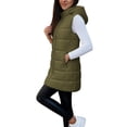 thumbnail image 6 of Cmfcve Womens Plus Size Full Zip Puffer Vest Long Hooded Sleeveless Padded Jacket Fall Winter Casual Quilted Warm Outerwear, 6 of 9