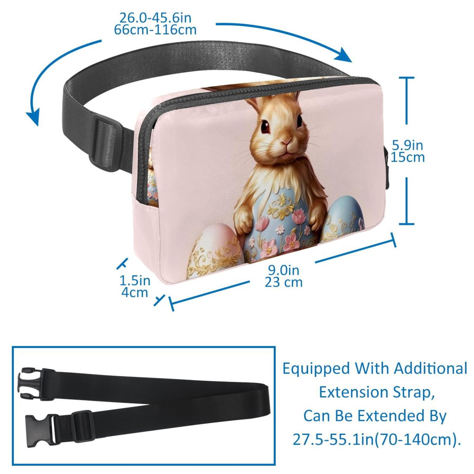 Easter Adjustable Lightweight Waist Bag with Extension Strap - Unisex Crossbody Bag Running Belt