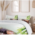 thumbnail image 6 of Ambesonne Spa Themed Duvet Cover Set, Flowers Stones Picture, 2-Calking, White Brown Green, 6 of 7