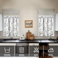 thumbnail image 5 of 3 PCS Rustic Floral Kitchen Curtains - Farmhouse Botanical Print Semi-Sheer Window Panels, 5 of 6