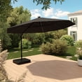 thumbnail image 1 of HOMETRENDS 11 ft. Round Offset Patio Umbrella with LED lights & Base, Meteorite, 1 of 10