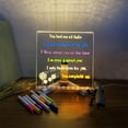 thumbnail image 4 of Pizarra LED Quinlirra con colores, pizarra acrílica brillante mejorada (2025), pizarra acrílica de borrado en seco con soporte ajustable y 7 rotuladores, tablero de mensajes LED acrílico para Navidad, 4 of 8