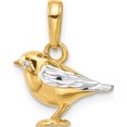 thumbnail image 3 of 14K Yellow & Rhodium And White D/C 3D Bird Pendant (Width 14.5) (Length 17) - Jbsp, 3 of 5