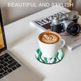 thumbnail image 6 of Green White Moire Coasters Set of 6, Absorbent Coasters for Drinks, Modern Abstract Art Coaster for Desk Coffee Table Protection, Home Decor House Warming Gifts 4", 6 of 8