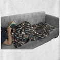 thumbnail image 6 of Abstract Soft Flannel Fleece Throw Blanket, Squares Arranged Vertically in a Wavy Flow, Cozy Plush for Indoor and Outdoor Use, 60" x 80", Dark Blue Rust Tan, by Ambesonne, 6 of 6