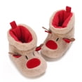 thumbnail image 2 of Biekopu Infant Baby Fleece Slippers Soft Anti-Slip Elk Booties Winter Warm Toddler Crib Shoes, 2 of 9