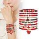 thumbnail image 5 of Pulsera de fútbol de la capa apilable pulsera de cristal Corazón Letra Amistad Estiramiento Pulsera Set (Nueve Cierre), 5 of 7