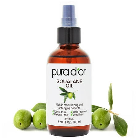 PURA D'OR Squalane Oil, 3.38 Fl Oz