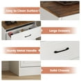 thumbnail image 5 of Vabches Farmhouse 5 Drawer Dresser with Metal Handle, Tall Wood Chest of Drawers for Living Room Bedroom,White Brown, 5 of 9