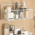 thumbnail image 6 of Amacok Wall Basket, Wire Storage Basket Metal Basket Iron Hanging Shower Makeup Holder Organizer Kitchen, Wall Basket for Bathroom Kitchen Shelves Organizer, 6X4Inch, White, 6 of 6
