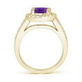 thumbnail image 2 of ANGARA Natural Classic Oval 1.6 ct Amethyst Halo Ring with Diamond Accents in 14K Yellow Gold for Women (Size-9x7mm) | February Birthstone, Anniversary, Jewelry Gift for Women | Natural Amethyst Ring, 2 of 9