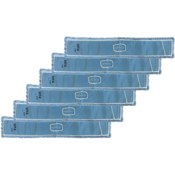 48" Premium Blue Microfiber Dust Mops - 6 Pack