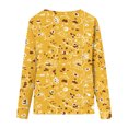 thumbnail image 4 of HKEJIAOI T-Shirts à Manches Longues en Polyester pour Femmes Imprimé Graphique Col Rond Blouses Habillées Décontractées Manches Longues, 4 of 5