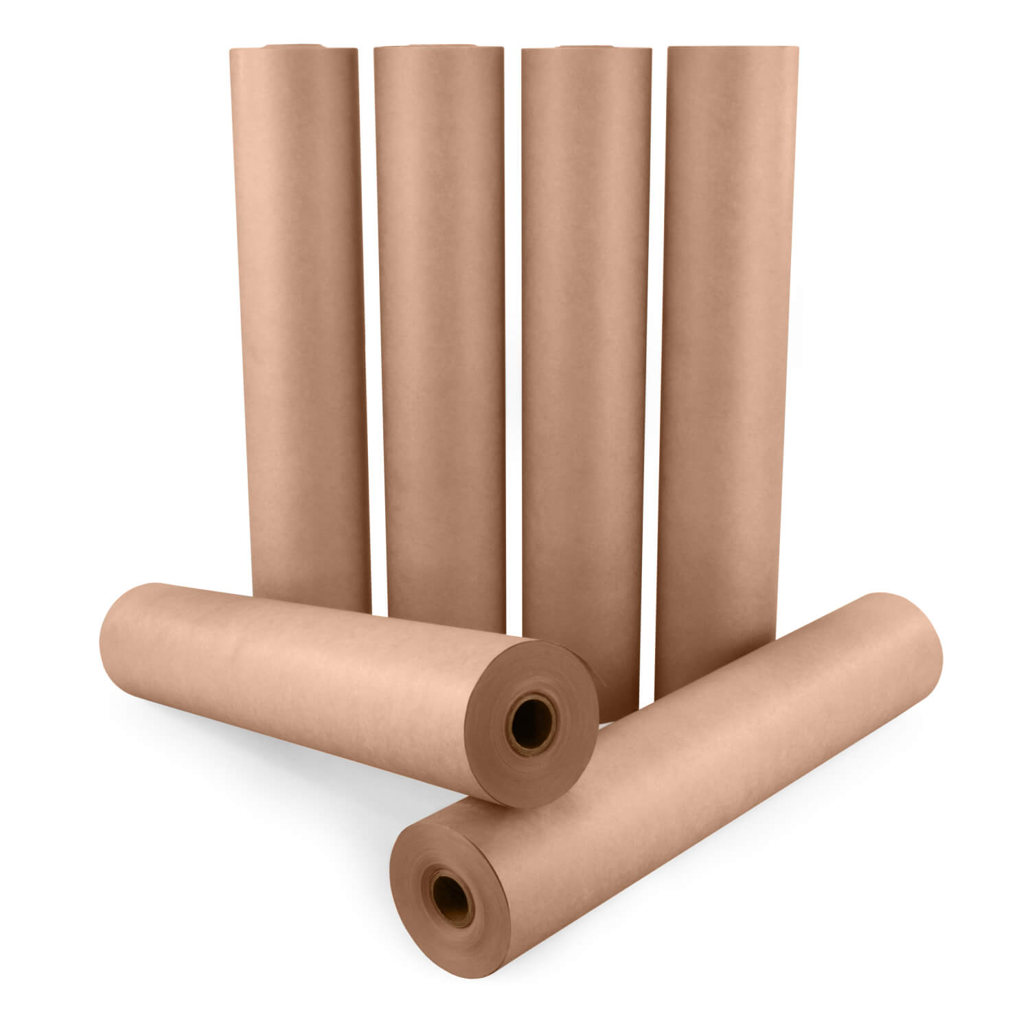 36 inch Lightweight Kraft Paper Rolls - 30 lb. Recycled Paper (Brown)