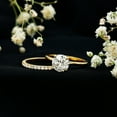 thumbnail image 3 of Rosec Jewels Moissanite Wedding Bridal Ring Set (D-VS1 Grade) - 2 Carat Engagement Ring with Enhancer - with Jewelry Box, 14K Yellow Gold, US 8.00, 3 of 7