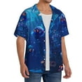 thumbnail image 3 of Salouo Deep Sea Glowing Fishes Pattern Cuban Collar Shirts for Men Button-Down Shirt Men's Short Sleeve Shirts Hawaiian Shirts Casual Shirts -Small, 3 of 6