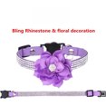 thumbnail image 6 of Minzimin  bling kitten cat collar breakaway diamond with bell and floral decoration velvet quick release, 6 of 6