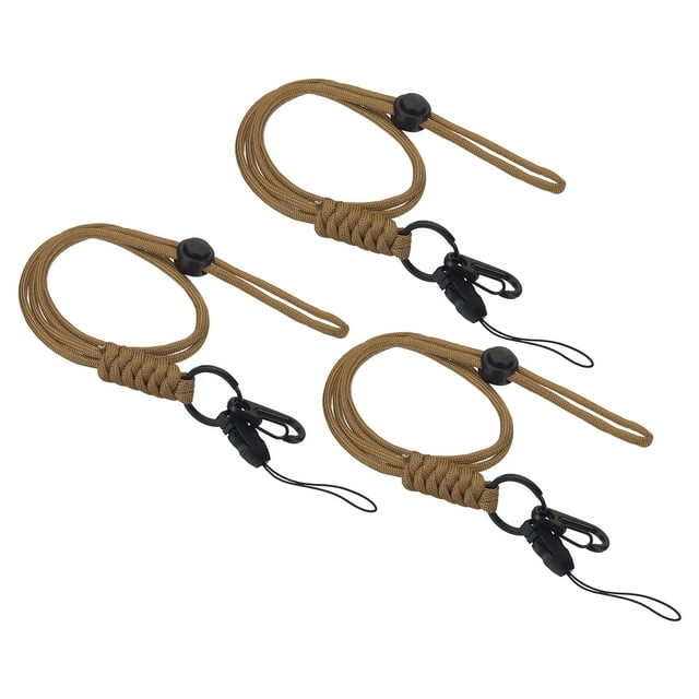 Unique Bargains Lanière de Cou avec Crochet Porte-Badge Lanières Réglables Porte-Clés Marron 3 Pack