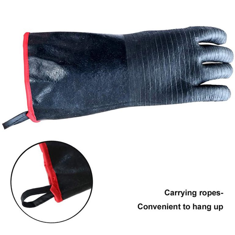 Extreme Heat Resistant BBQ Gloves - 932°F Protection, 14" Long Sleeve, Waterproof & Oil Resistant - For Grilling, Baking, Smoking