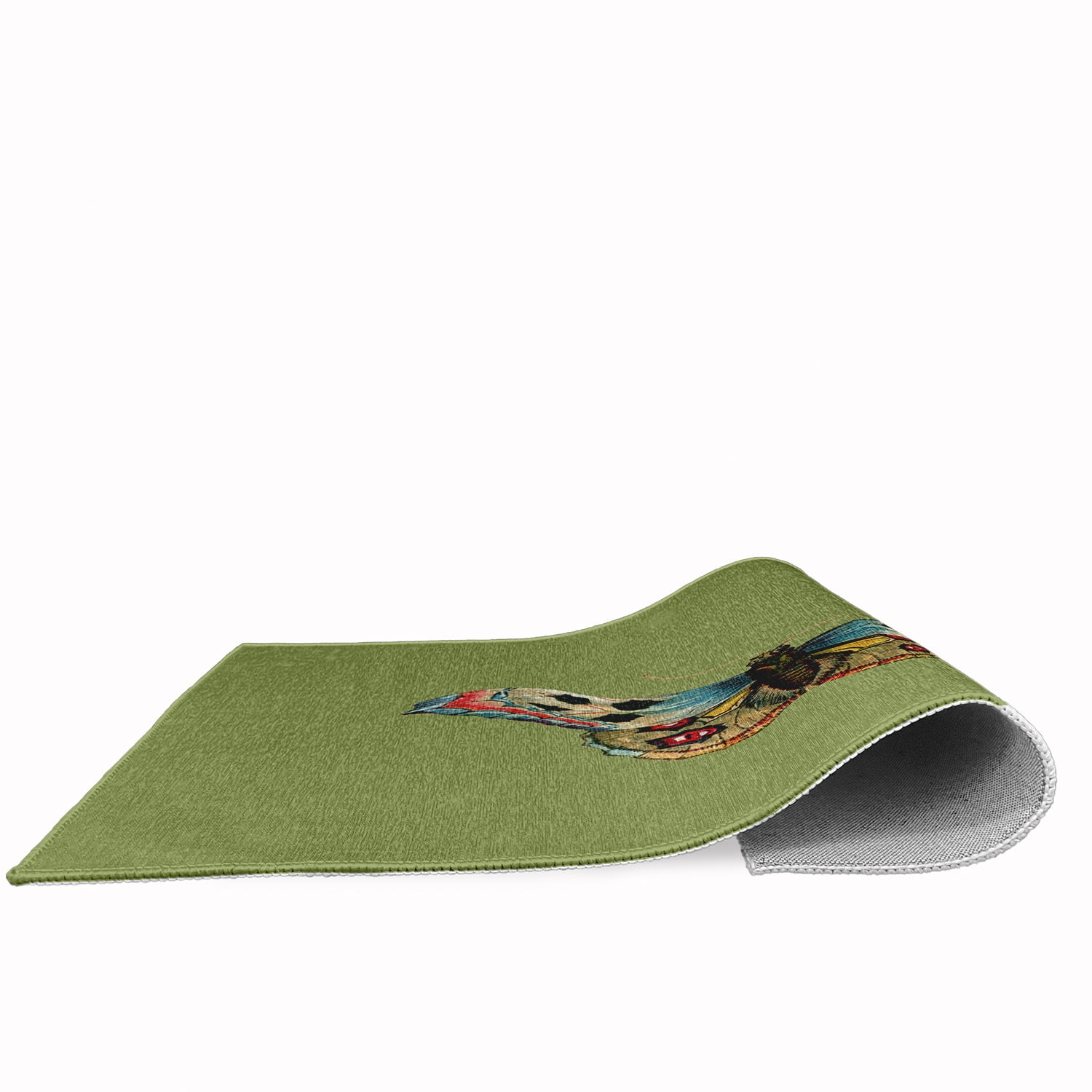 24" 36" Simply Daisy Brushfoot Butterfly Novelty Chenille Area Rug, Apple Green