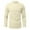 Beige, variant on fartey Men's Long Sleeve Henley Shirt Cotton Linen Casual Roll Up Sleeve Hippie Beach T Shirts Solid Stand Collar Button Up Tee Top