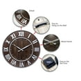 thumbnail image 6 of Infinity Instruments Wine Barrel Dark Brown Round 23-inch Quartz Analog Wall Clock, 6 of 7
