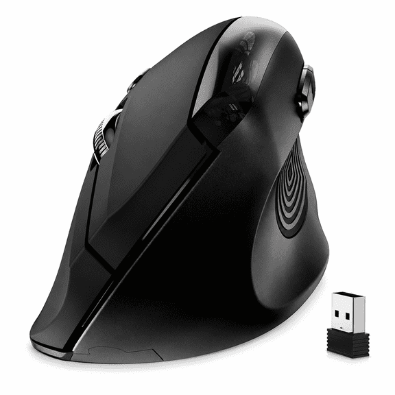 Memzuoix 6-Button Wireless Mouse, Ergonomic, 6 Buttons, Wireless Mouse 2.4 GHz for PC Laptop Macbook, Black