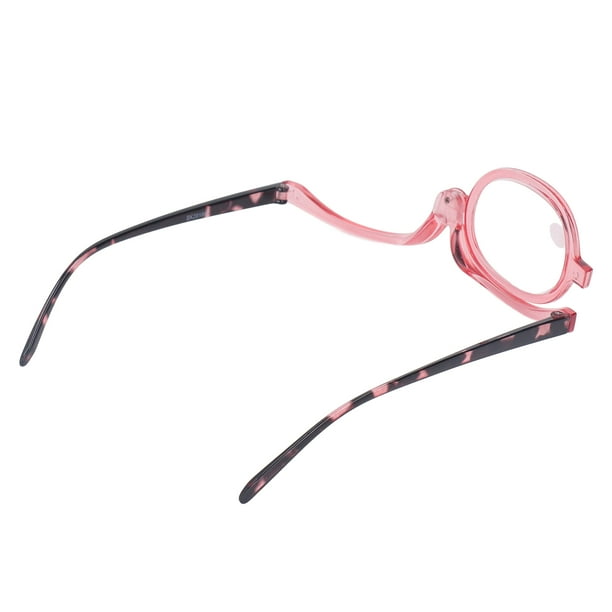 Gafas Cosméticas, Montura Rosa Transparente, Gafas De Maquillaje Con Aumento Abatibles, Cómodas Para Mujeres