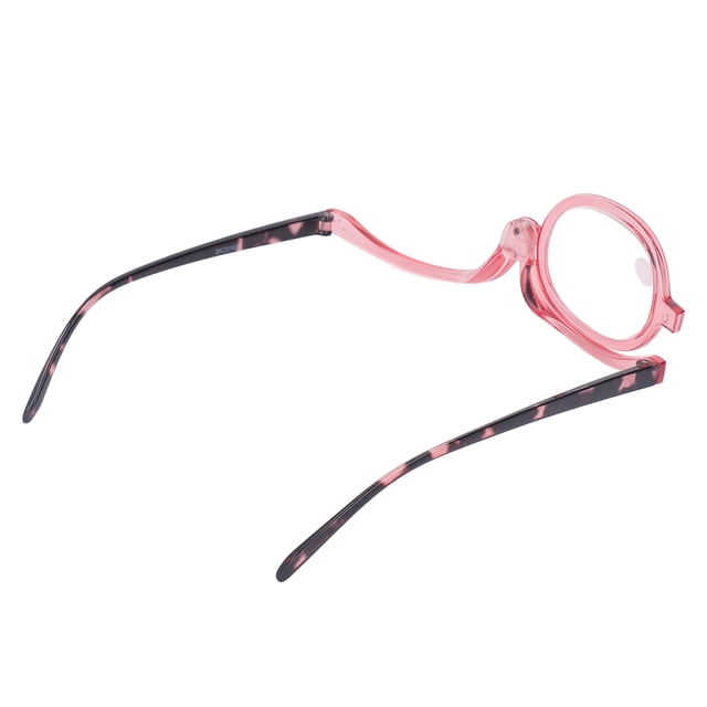Flip Down Makeup Glasses For Women, Magnifying Makeup Glasses Lens, Rotation Cosmetic Glasses With Case