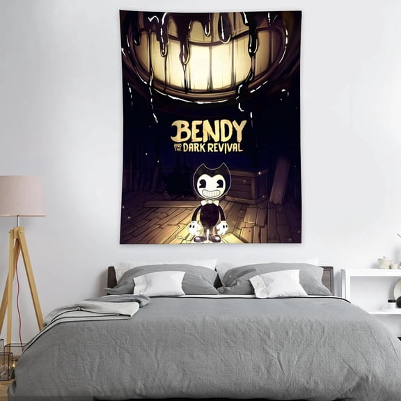 YOUJIANGYUN Bendy and the Ink Machine-Theme Anti-pilling Tapestry Gift Wall Hanging Backdrop for Room Bedroom Girls Fans Background Banner Party Birthday Supplies Decor