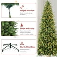 thumbnail image 6 of Makeatree 8 ft Pre-Lit Pencil Christmas Tree, Artificial Slim Xmas Tree with 1612 PE & PVC Mixed Branches, 500 LED Lights, 6 of 11