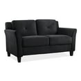 thumbnail image 3 of Lifestyle Solutions Taryn Curved Arm Loveseat, Black Fabric, 3 of 18