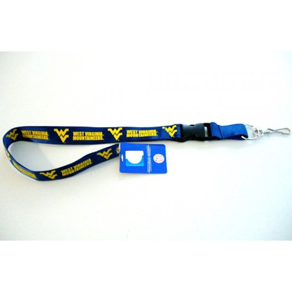 West Virginia Mountianeers Lanyard With Velcro Safety Fastener